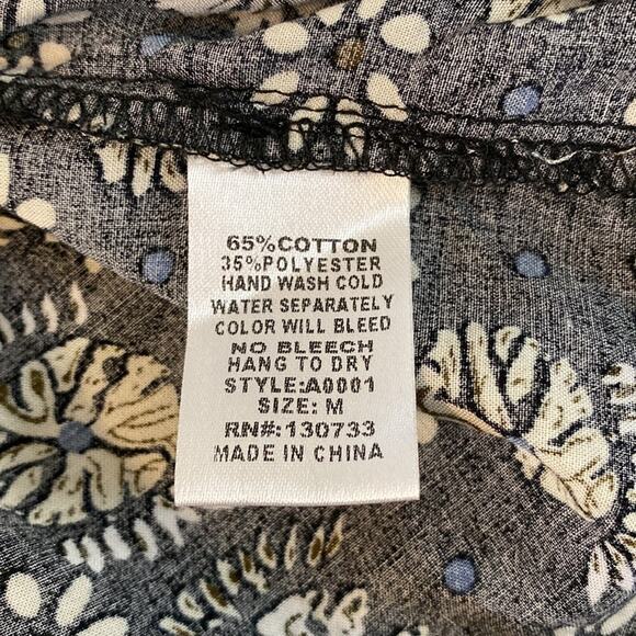 Umgee Boho Print Split Neck Dress/Tunic Size Medium - Picture 5 of 8